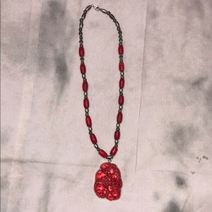 Women’s coral Native American authentic necklace